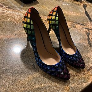 INC Rainbow Rhinestone Heels 👠 🌈💎
